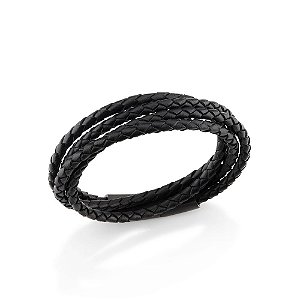Pulseira Rommanel Formada Por Couro Sintético Duplo, Composta Por Extensor De Aço 316  Med 22 E 20 Cm
