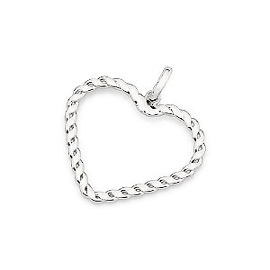 Pingente Rommanel Formato Coração Trabalhado Com Aro Torcido Med 3,0 Cm X 2,8 Cm