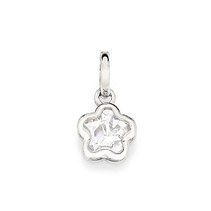 Pingente Rommanel Formato Flor Com Cristal E Detalhe Vazado  Med 0,7 Cm