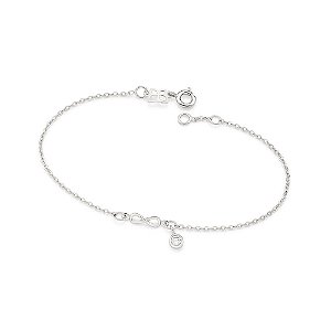 Pulseira Rommanel Formada Por Corrente De Elo Cadeado Laminado Fio 0,35 Mm, Composta Por Pingente Rommanel Formato Infin