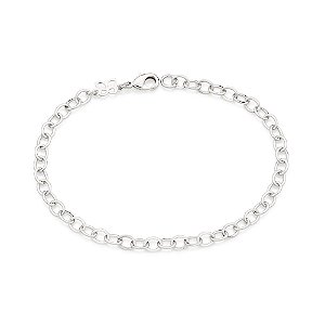 Pulseira Rommanel Formada Por Corrente De Elo Cadeado Oval Fio 0,50 Mm Batido,Med 19 Cm