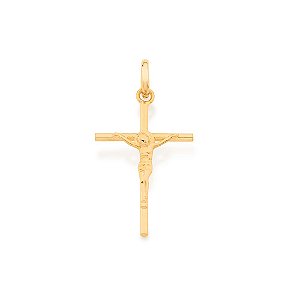 Pingente Rommanel Formato Cruz  Com Cristo, Med. 3,0 X 1,9 Cm