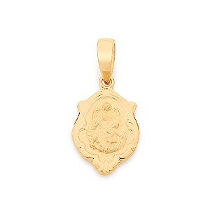 Medalha Rommanel Formato Oval Com Bordas Trabalhadas E Estampa De Diversos Santos  Med  1,7 Cm