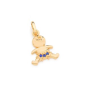 Pingente Rommanel No Formato De Menino, Cravejado Por 3 Zircônias De 1,25Mm Na Parte Inferior Med 1,80Cm X 1,20Cm)
