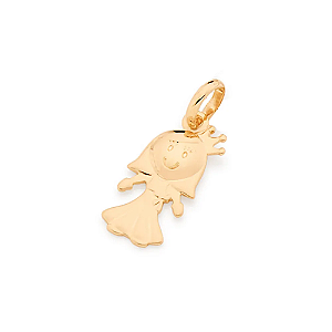 Pingente Rommanel "Menina Princesa"  Med 2,0 X 0,8 Cm