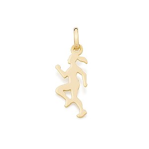Pingente Rommanel No Formato "Mulher Atleta" Praticando Corrida.Med 2,1 Cm X 0,70 Cm