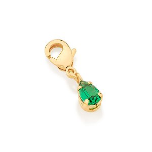 Berloque Rommanel No Formato Gota Cravejado Por 1 Zircônia De 4X6Mm, Composto Por Fecho.Med 1,7 Cm X 0,40 Cm (Joia Licen