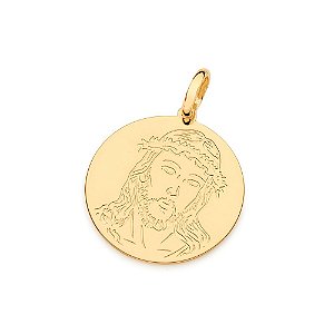 Pingente Rommanel Medalha Composto Por Imagem De Jesus Na Frente E Frase Ele É O Meu Deus, O Meu Refúgio A Minha Fortale