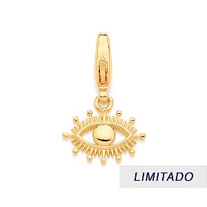 Berloque Rommanel No Formato De Olho Grego Com Fecho Lagosta De 1,1 Cm Med  2,20 Cm X 1,40 Cm(Joia Licenciada Coleção Gi
