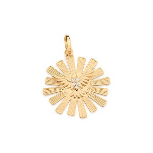 Pingente Rommanel Espiríto Santo Cravejado Por 5 Zircônias De 1,25 Mm,Med 3,2 Cm X 2,5 Cm