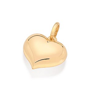 Pingente Formato Coração Abaulado,Med 2,7 Cm X 2,2 Cm