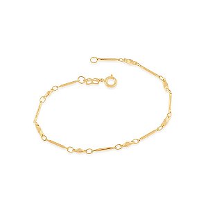 Pulseira Rommanel Formada Por Fio Palito Torcido  Med 18/19Cm