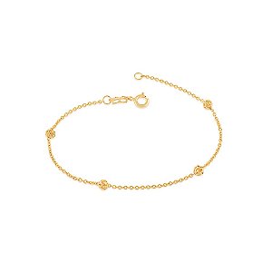 Pulseira Rommanel Formada Por Fio Cadeado Com Globos Vazados Med 18/19 Cm