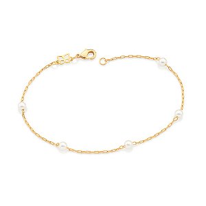 Pulseira Rommanel Feminina Com Pérolas De 4Mm - Tamanho:20cm