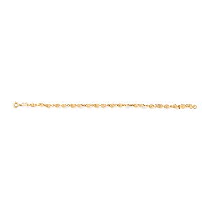 Pulseira Rommanel Formada Por Peças Oval Torcidas  Med 19 Ajustável A 17 Cm