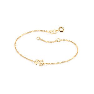 Pulseira Rommanel Formada Por Fio De Elos Intercalados Composto Por Descrição "Fé" Med 19Cm Ajustável A 17Cm
