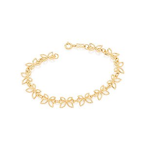 Pulseira Rommanel Formada Por Peças No Formato De Borboletas Vazadas Unidas  Med  18Cm
