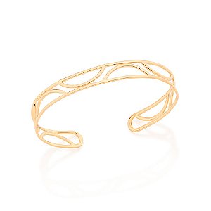 Bracelete De 6,0 Cm De Largura Liso, Formado Por Detalhes Vazados De Meio Círculo  Med 60Mm De Diâmetro