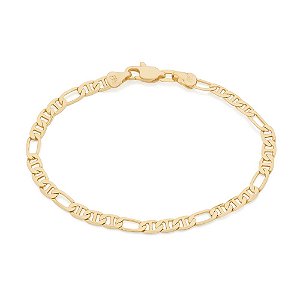 Pulseira Rommanel Formada Por Fio 3 X1 Com Elos Batidos E Trabalhadosmed 19/20/21 Cm
