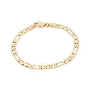 Pulseira Rommanel Formada Por Fio De Elos Lisos Batidos 3X1 Med 18 Cm(Joia Licenciada Coleção Giovanna Antonelli 12ª Edi