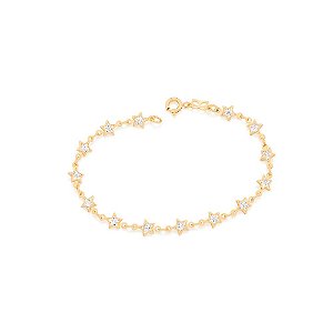Pulseira Rommanel Formada Por Estrelas Compostas Por 14 Zircônias De 4X4 Mm (A Quantidade De Zircônias Pode Variar)Med 1