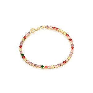 Pulseira Rommanel Riviera Formada Por 43 Zircônias De 3,0 Mm (A Quantidade De Zircônias Pode Variar)Med 17 Cm(Joia Licen