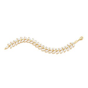 Pulseira Rommanel Composta Por 43 Zircônias Navetes De 4X8 Mm Med 18 Cm (Joia Licenciada Coleção Ana Hickmann 23º Edição