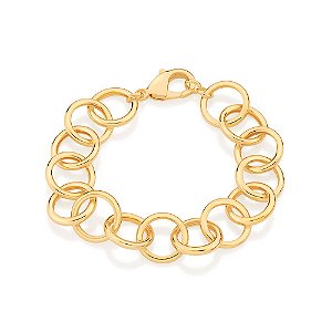 Pulseira Rommanel Composta Por Fio Elos Redondos Com Fecho Lagosta Med 19 Cm(Joia Licenciada Coleção Cápsula Giovanna An