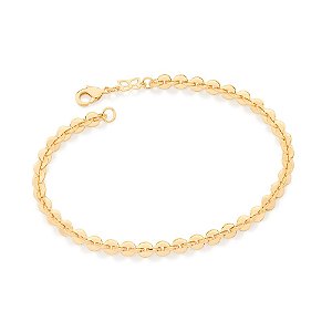 Pulseira Rommanel Formada Por Corrente De Elos Redondos De 4 Mm, Chapa 0,50 Mm Med 19 Cm (Joia Lic  Coleção Giovanna Ant