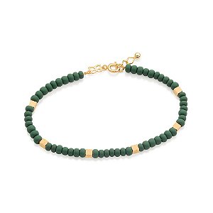 Pulseira Rommanel Formada Por 44 Miçangas Intercaladas Por 6 Cubos (A Quantidade De Miçangas Pode Variar)Med 19 Cm Ajust