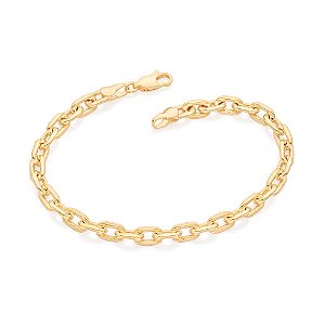 Pulseira Formada Por Corrente De Elo Cadeado Lixado 8,50 X 5,50 Mm Med 20 Cm / 21 Cm / 22 Cm - 552015