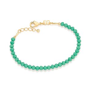 Pulseira Rommanel Composta Por 35 Cristais Facetados De 4,0 Mm,Med 19 Cm Ajustável 17 Cm