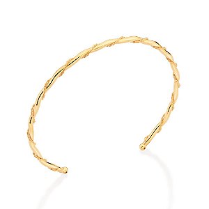 Bracelete Duplo Entrelaçado Formado Por Um Aro Liso E Um Torcido,Med, 6,6 Cm (Externo)(Joia Licenciada Coleção Giovanna
