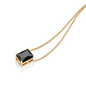 Cordão Formado Por Corrente Veneziana Fio 0,30 Mm Composto Por Pingente Com 1 Zircônia Octagonal De 8,00 X 10,00 Mmmed 6