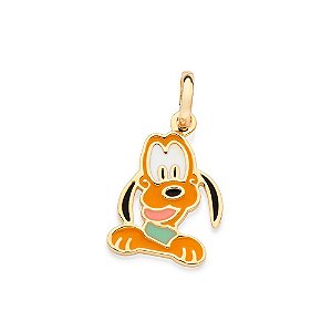 Pingente Formato Pluto Com Aplicação De Resinamed 2,3 Cm X 1,2 Cm (Joia Licenciada Coleção Disney) Rommanel