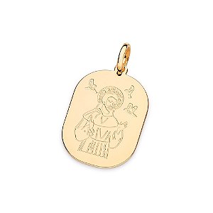 Pingente Medalha Com Um Lado Composto Por São Francisco E O Outro Lado Escrito Senhor, Fazei De Mim Um Instrumento De Vo