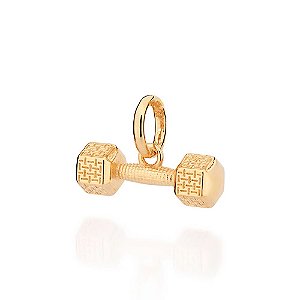 Pingente Formato Halter De Academia Com Detalhes Trabalhadosmed 1,2 Cm X 1,7 Cm Rommanel