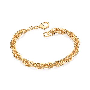 Pulseira Formada Por Corrente De Elos Ovais Entrelaçados De 8,90 X 6,60 Mmmed 19 Cm Rommanel