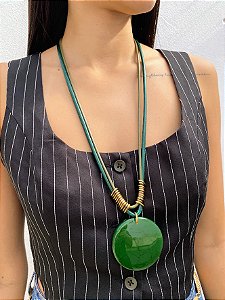Colar Longo Verde Basic