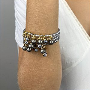Maxi Pulseira Espiral Metalizada