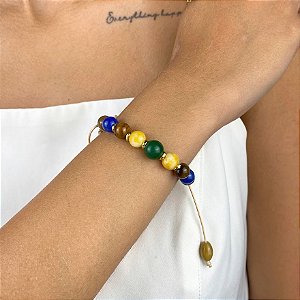 Pulseira Nude com Pedras Naturais