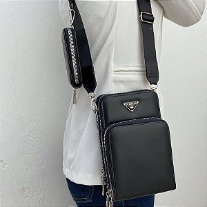 Bolsa Preta Pequena com Carteira