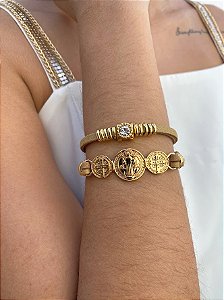 Pulseira Nude São Bento com Fecho de Imã
