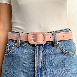 Cinto Rosa Bebê Couro PLUS SIZE