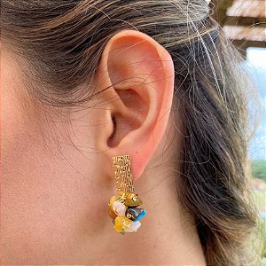 Brinco Cacho Cascalho em Pedras Naturais