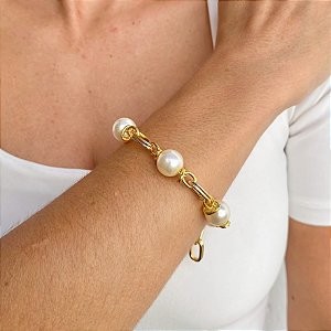 Pulseira Banhada com Pérolas ABS