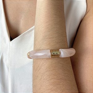 Pulseira Rosa em Resina Mesclada