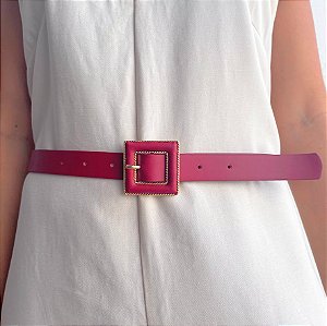 Cinto Vermelho PLUS SIZE com Detalhes Gold