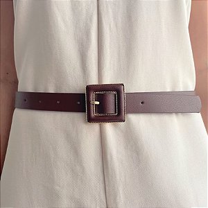 Cinto Marrom Escuro PLUS SIZE com Detalhes Gold