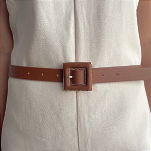 Cinto Terracota PLUS SIZE com Detalhes Gold